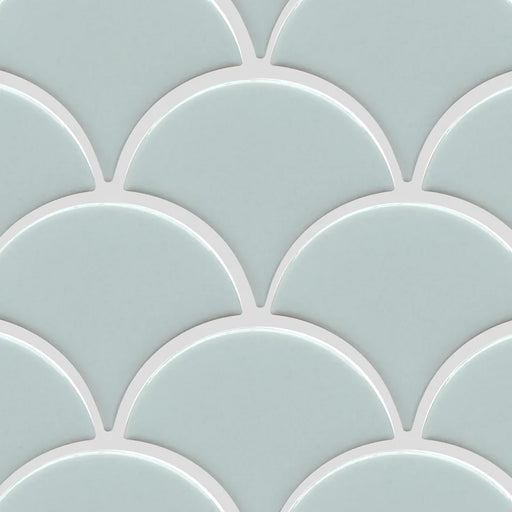 Fan Grey Glossy 12x12 Gloss Porcelain Mosaic Tile