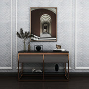 Fan Grey Glossy 12x12 Gloss Porcelain Mosaic Tile