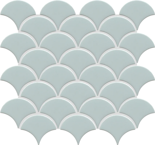 Fan Grey Glossy 12x12 Gloss Porcelain Mosaic Tile