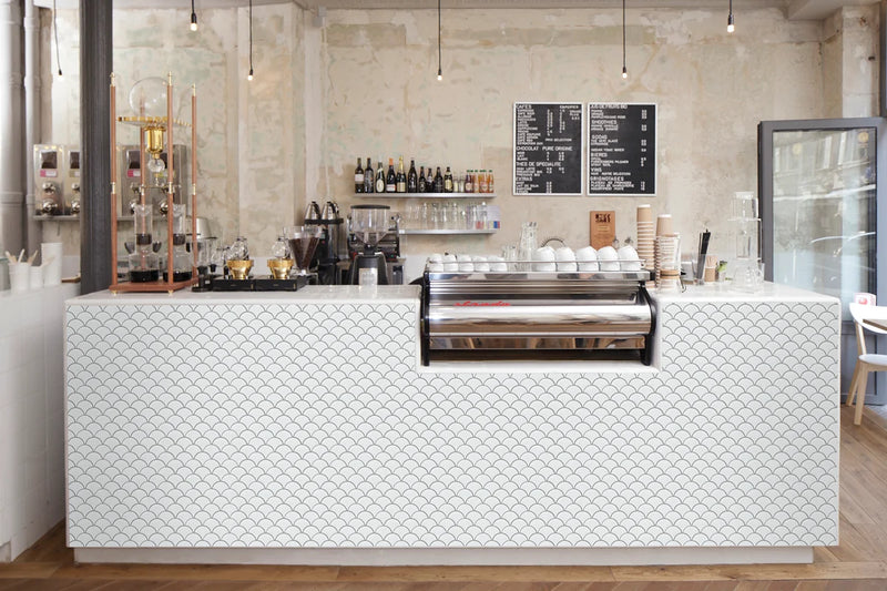 Fan White 12x12 Glossy Porcelain Mosaic Tile