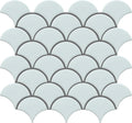 Fan White 12x12 Glossy Porcelain Mosaic Tile