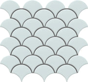 Fan White 12x12 Glossy Porcelain Mosaic Tile