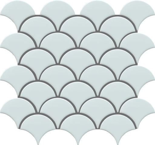 Fan White 12x12 Glossy Porcelain Mosaic Tile