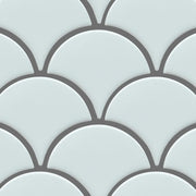 Fan White 12x12 Glossy Porcelain Mosaic Tile