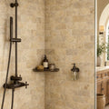 Fantastico 03x06 Tumbled Travertine Tile 3x6 — Bathroom shower wall