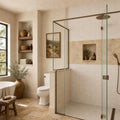Fantastico 04x04 Tumbled Travertine Tile 4x4 — Bathroom shower wall accent band