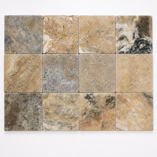Fantastico 06x06 Tumbled Travertine Tile 6x6 close-up