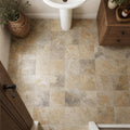 Fantastico 06x06 Tumbled Travertine Tile 6x6 — Powder Room floor