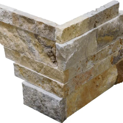 Fantastico Irregular Travertine Veneer Corner Ledger Stone