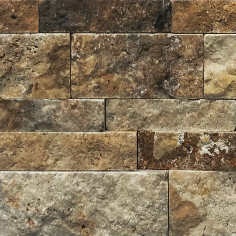 Fantastico 10x5.75x06 Split-Face Travertine Corner Ledger Stone