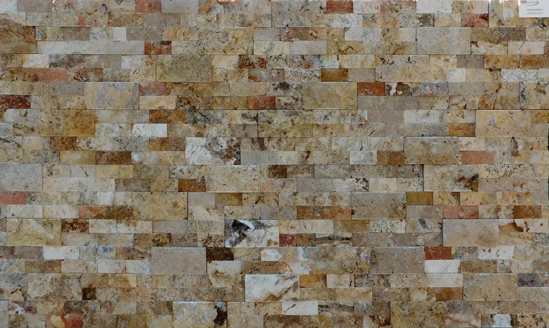 Fantastico 10x5.75x06 Split-Face Travertine Corner Ledger Stone