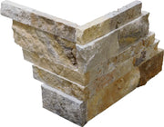 Fantastico 10x5.75x06 Split-Face Travertine Corner Ledger Stone