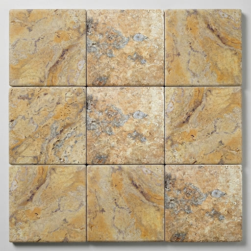 Fantastico 12x12 Unfilled & Honed Travertine Single Bullnose Dark Batch Pool Coping close-up