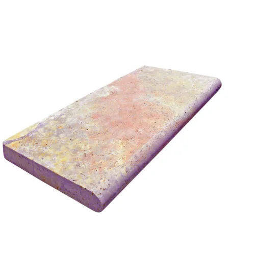 Fantastico 12x12 Unfilled & Honed Travertine Single Bullnose Dark Batch Pool Coping