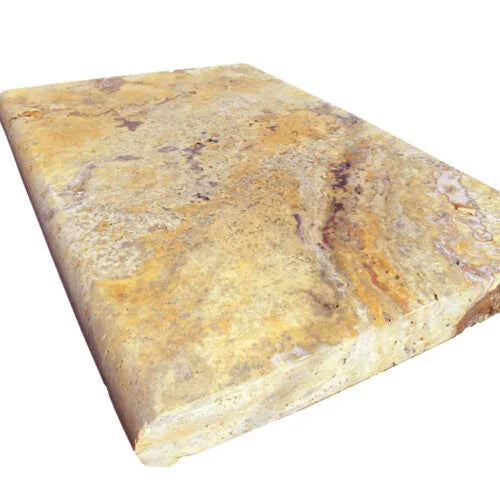 Fantastico 12x12 Unfilled & Honed Travertine Single Bullnose Dark Batch Pool Coping