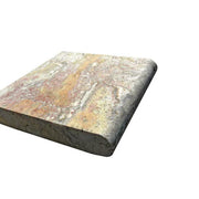 Fantastico 12x12 Unfilled & Honed Travertine Single Bullnose Dark Batch Pool Coping