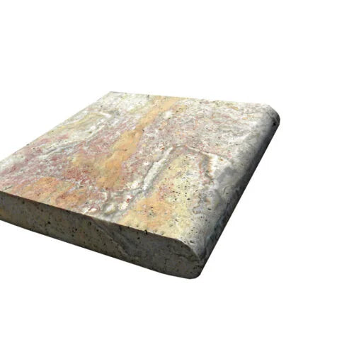 Fantastico 12x12 Unfilled & Honed Travertine Single Bullnose Dark Batch Pool Coping