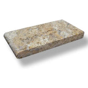 Fantastico 12x12 Unfilled & Honed Travertine Single Bullnose Dark Batch Pool Coping