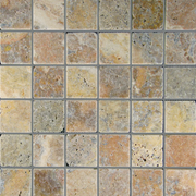 Fantastico 2x2 Tumbled 3D Travertine Mosaic Tile