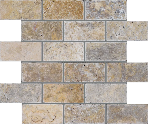 Fantastico 2x4 Tumbled Travertine Mosaic Tile