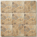 Fantastico Travertine Coping 12x12 Unfilled Honed Bullnose 1.25 inch close-up