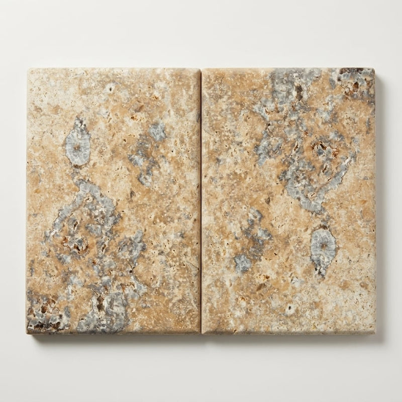 Fantastico® Travertine Coping 12x18 Unfilled Honed, Double Bullnose 1.25 inch 16x24 close-up