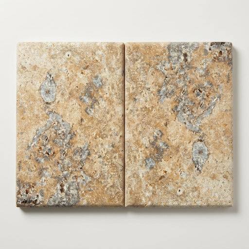 Fantastico® Travertine Coping 12x18 Unfilled Honed, Double Bullnose 1.25 inch 16x24 close-up