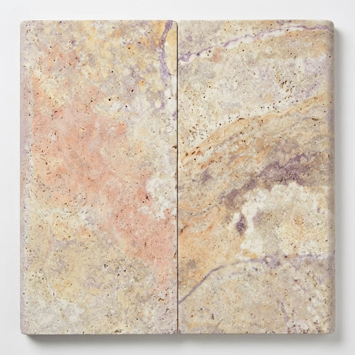Fantastico Coping Travertine Tumbled 12x24 in Bullnose close-up