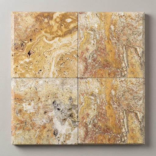 Fantastico Travertine Coping 16x16 Unfilled Bullnose 2 inch close-up