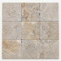 Fantastico Travertine Paver 12x12 Tumbled 2 inch close-up