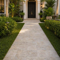 Fantastico Travertine Paver 12x12 Tumbled 2 inch — Front Yard walkway