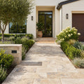 Fantastico Travertine Paver 12x24 Tumbled 2 inch — Front Yard walkway
