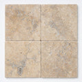 Fantastico Travertine Paver 16x16 Tumbled 1.25 inch close-up