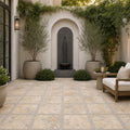 Fantastico Travertine Paver 16x16 Tumbled 1.25 inch — Courtyard paving
