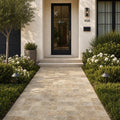 Fantastico Travertine Paver 6x6 Tumbled 1.25 inch — Front Yard walkway
