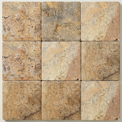 Fantastico Travertine Tile 12x12 Tumbled close-up