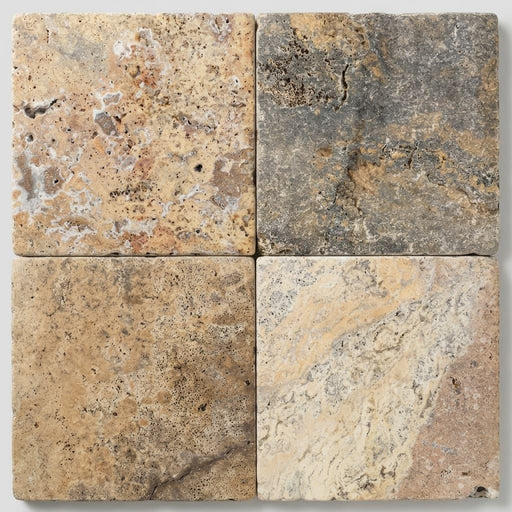 Fantastico Travertine Tile 16x16 Tumbled close-up