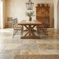 Fantastico Travertine Tile 16x16 Tumbled — Dining Room floor