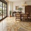Fantastico Travertine Tile 18x18 Filled, Honed — Living Room floor