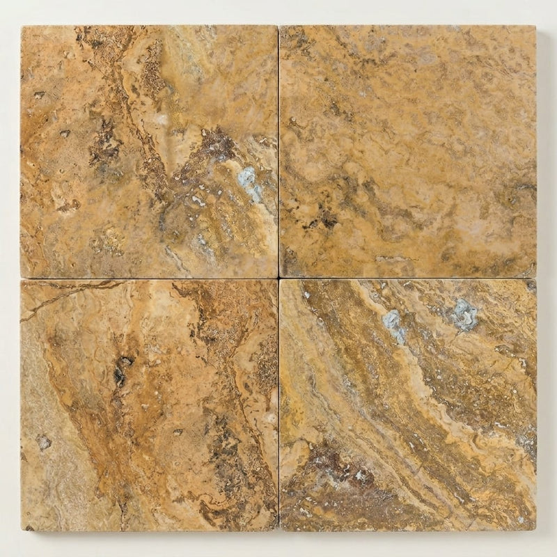 Fantastico Travertine Tile 24x24 Filled, Honed close-up