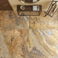 Fantastico Travertine Tile 24x24 Filled, Honed — Foyer floor