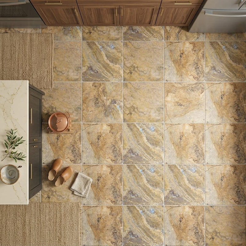 Fantastico Travertine Tile 24x24 Filled, Honed — Kitchen floor