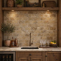 Fantastico Travertine Tile 3x6 Tumbled — Wet Bar backsplash