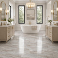 Fantasy Brown 12x24 Polished Marble Tile — Bathroom floor