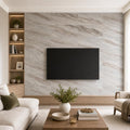 Fantasy Brown 12x24 Polished Marble Tile — Living Room feature wall