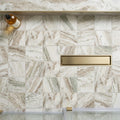 Fantasy Brown 2x2 Honed Marble Mosaic — Bathroom shower floor