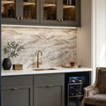 Fantasy Brown 4x16 Honed Marble Tile — Wet Bar backsplash