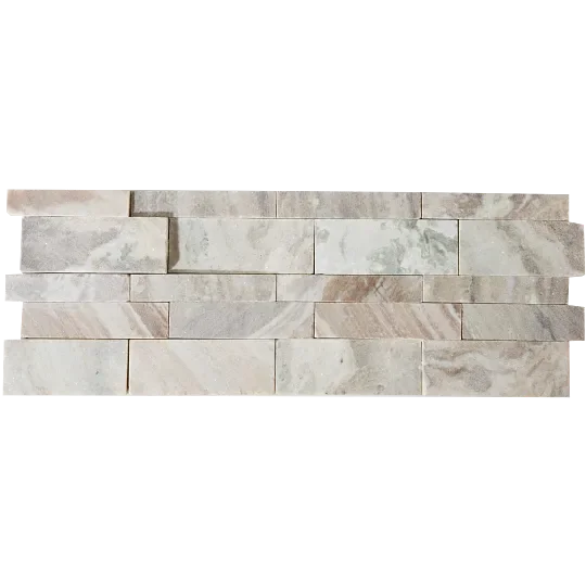 Fantasy Brown Honed 3D Stack 7-3/16x19-5/8 Mesh Marble Ledger Stone