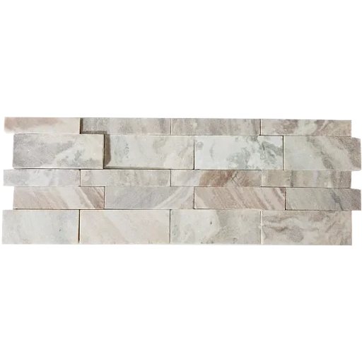 Fantasy Brown Honed 3D Stack 7-3/16x19-5/8 Mesh Marble Ledger Stone