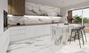 Fantasy Calacatta Topo 48x48 Polished Marble Look Porcelain Tile
